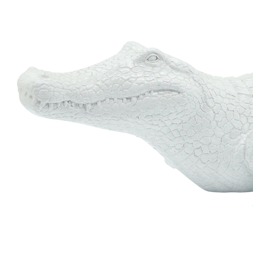White Polyresin Crocodile Sculpture - Dog & Pony Show