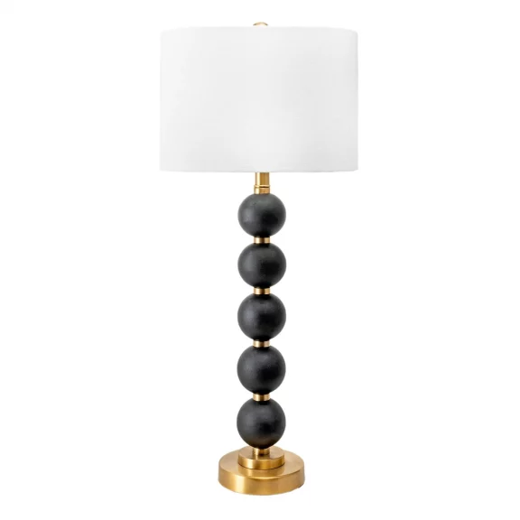 Metal Stacked Ball Table Lamp - Black & Gold