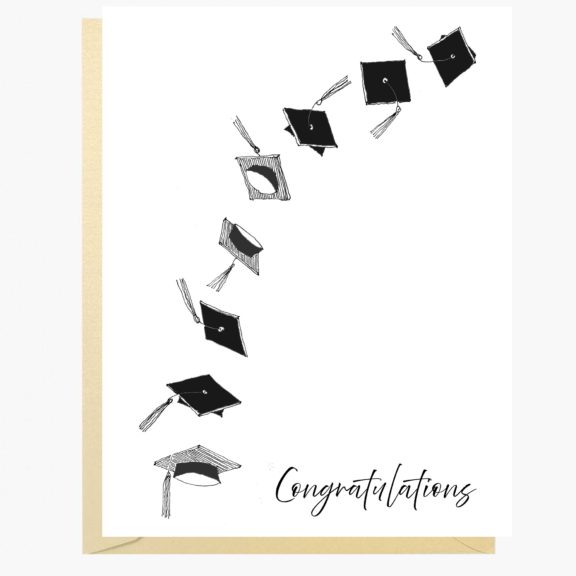 Flying Caps – Congratulations/Graduation Card - Dog & Pony Show