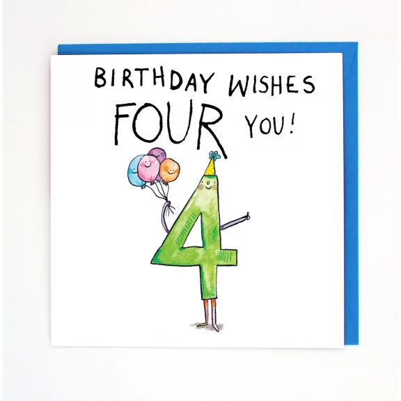 "Birthday Wishes For You" - Fourth Birthday Card