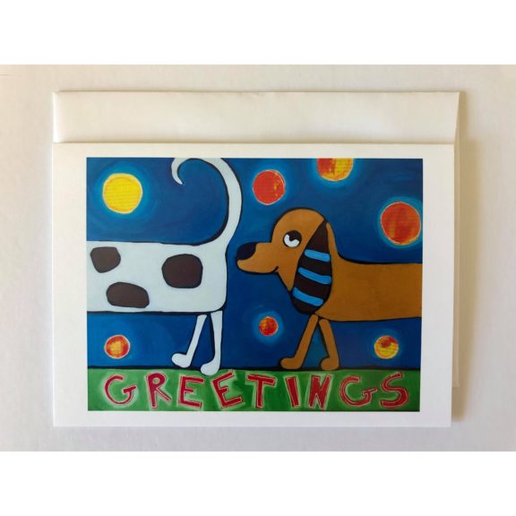 Funny Dogs “Greetings” – Greeting Card - Dog & Pony Show