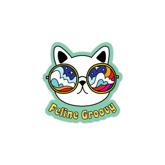 Groovy Feline Sticker - Dog & Pony Show