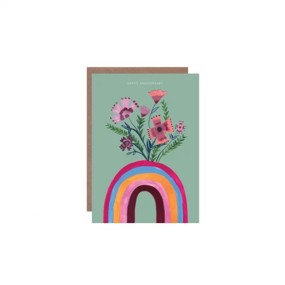 Rainbow & Flowers – Anniversary Card - Dog & Pony Show