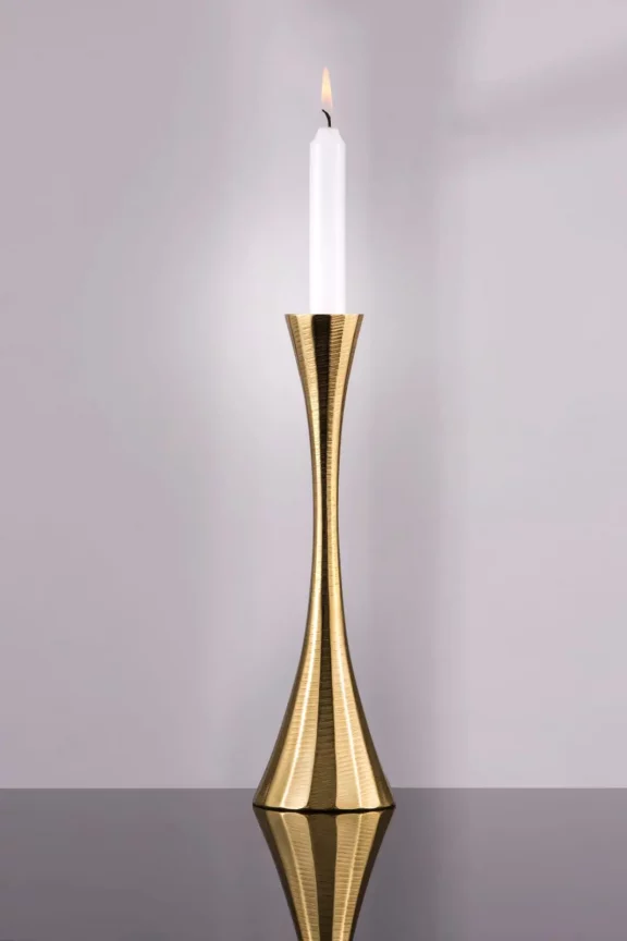 Brass Gold Candlesticks S/2