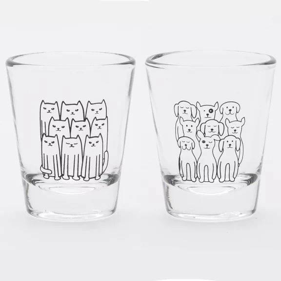 Cats VS. Dogs Shot Glasses S/2