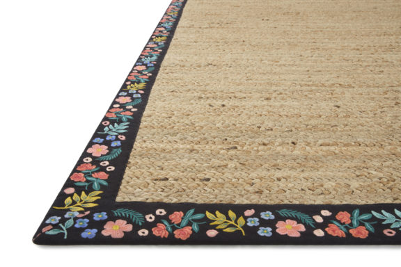 RIFLE PAPER CO Costa Wildwood Natural/Black Rug - Dog & Pony Show
