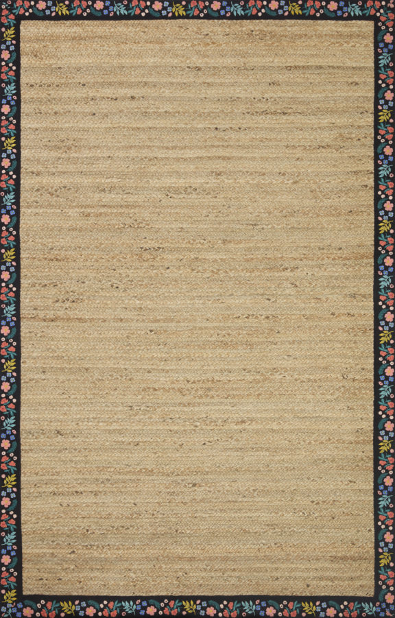 RIFLE PAPER CO Costa Wildwood Natural/Black Rug - Dog & Pony Show