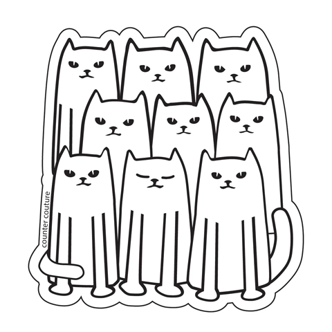 Pouty Cats Vinyl Sticker - Dog & Pony Show