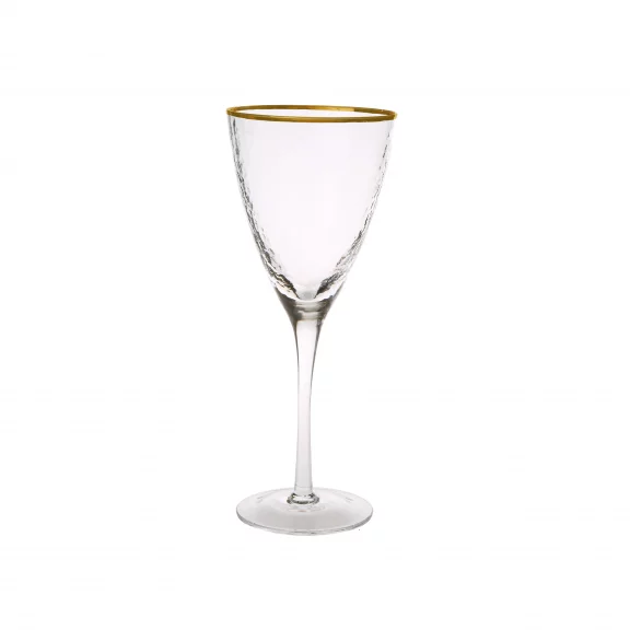 Textured Wine Glasses With Gold Rim (Set of 6) - Dog & Pony Show