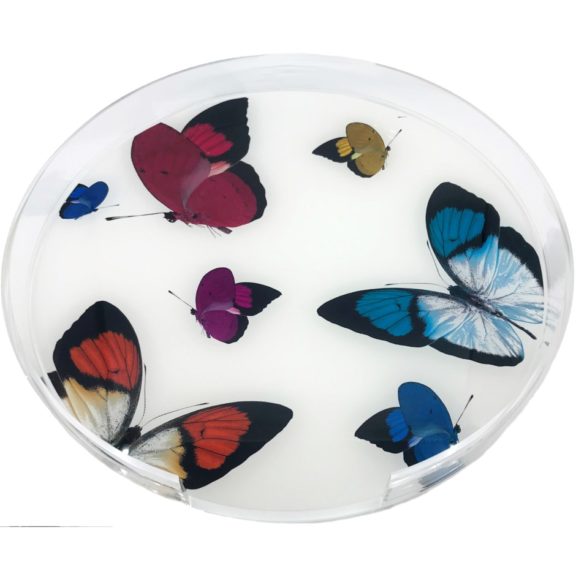 NICOLETTE MAYER Butterflies 16” Round Placemat Tray - Dog & Pony Show