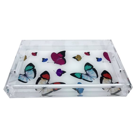 NICOLETTE MAYER Butterflies Acrylic Vanity Tray 12.25 x 7.75