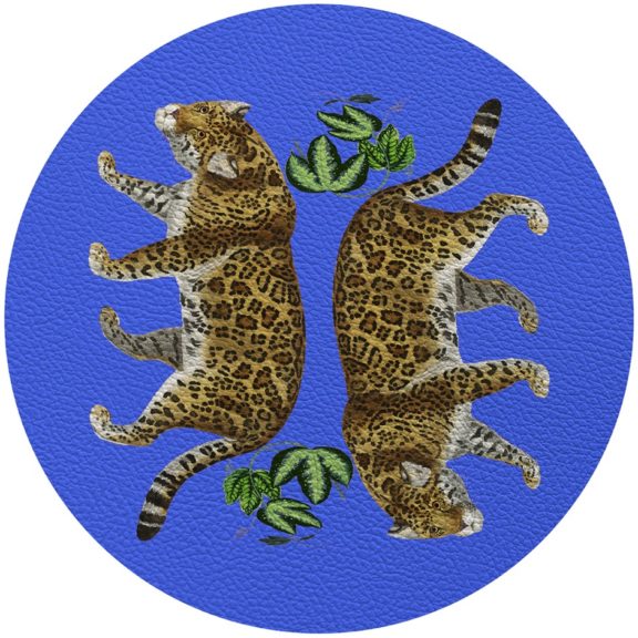 NICOLETTE MAYER Leopard Seeing Double 16” Round Pebble Placemat (Various Colors)