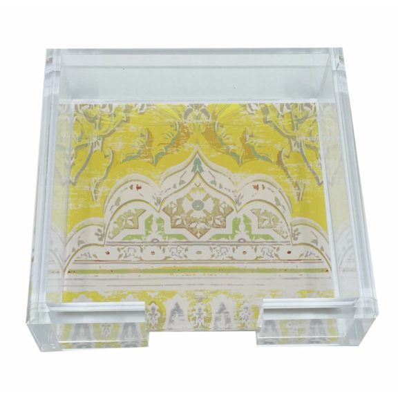 NICOLETTE MAYER Jaipur Yellow Acrylic Cocktail Tray 6x6