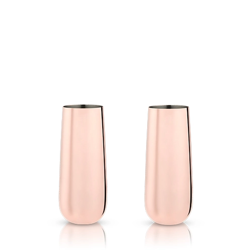 Stemless Copper Champagne Flutes S/2 - Dog & Pony Show