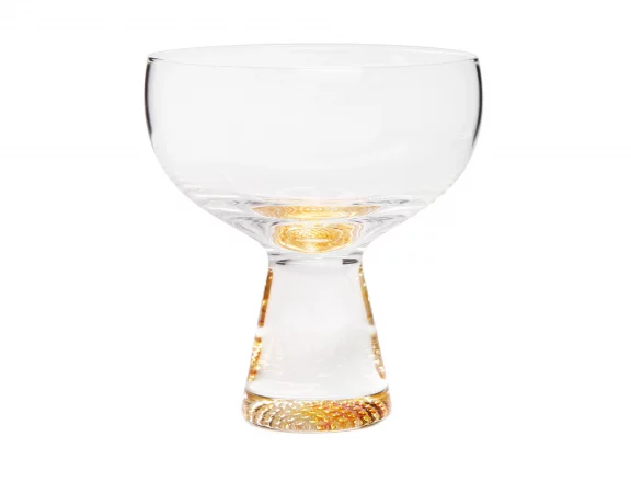 Champagne/Dessert Coupe w/ Gold Reflection Base S/4