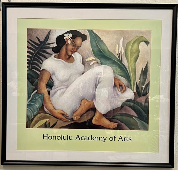 Hawaiian Woman in White Holoku – Honolulu Academy of Arts Framed Poster - Dog & Pony Show