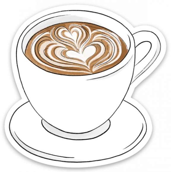 Latte Art/Coffee Mug Clear Vinyl Sticker - Dog & Pony Show