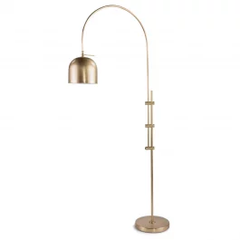 REGINA ANDREW Natural Brass Arched Floor Lamp w/ Brass Shade