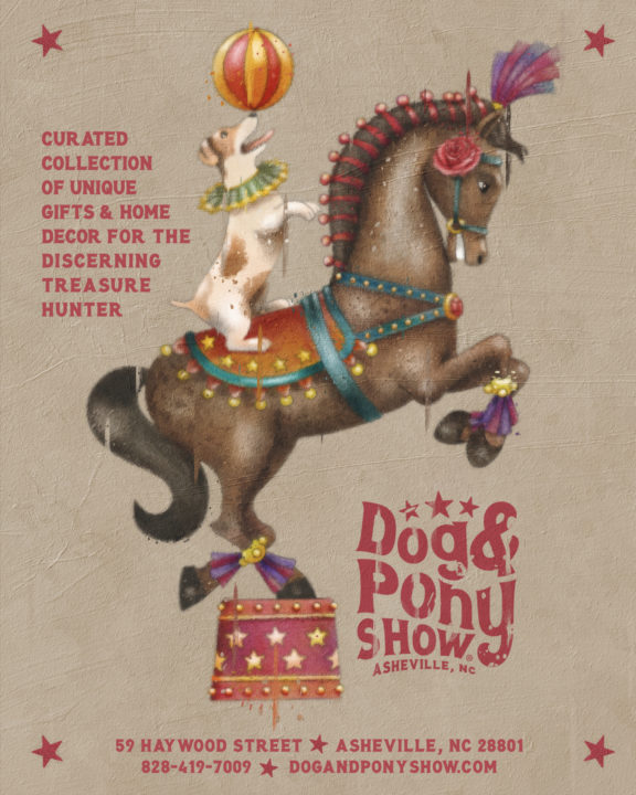 Dog & Pony Show, Asheville NC Poster 16x20 Vintage Look
