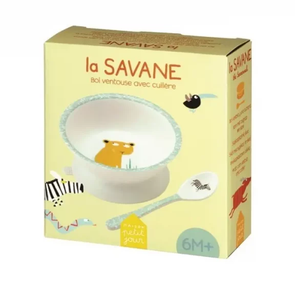 la Savane/Savannah Bowl w/ Suction Pad & Spoon 6M+