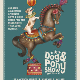 Dog & Pony Show, Asheville NC Poster 16x20 - Teal