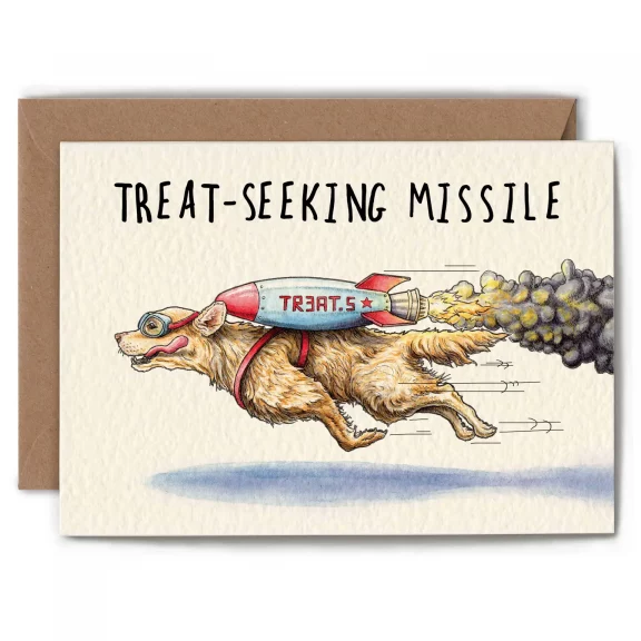 “Treat-Seeking Missile” Greeting Card