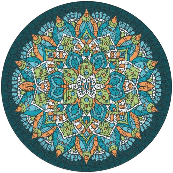 “Peace” Mandala 488pc Round Wooden Puzzle