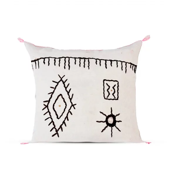 Moroccan Beni Malek Tribe Cactus Silk Pillow Cover w/ Insert 20x20