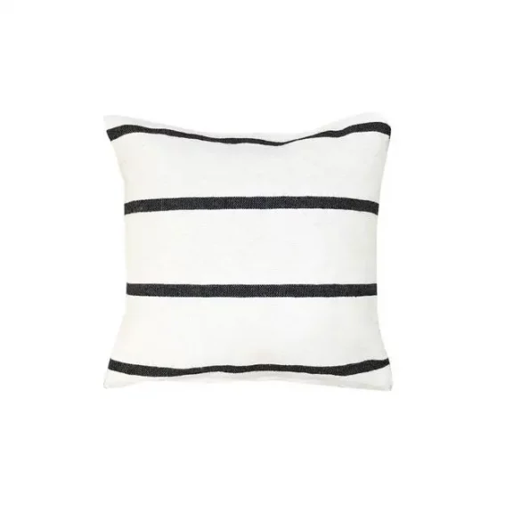 Moroccan White & Black Cotton Pillow Cover w/ Insert 20x20