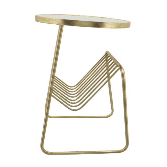 GOLD METAL MIRRORED SIDE TABLE/RACK