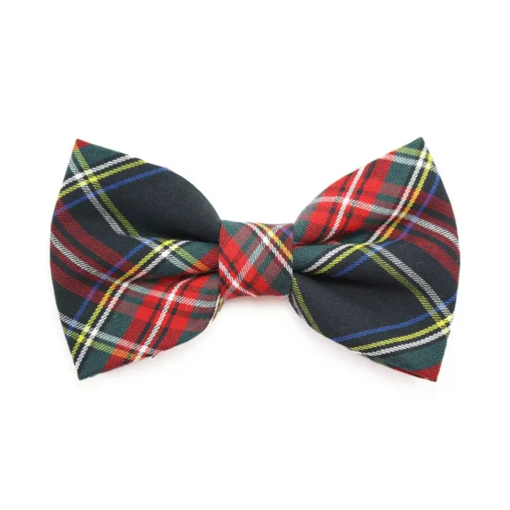 Black Scottish Tartan Pet Bow Tie - The Campbell