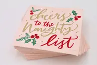 "Cheers to the Naughty List" - Holiday Cocktail Napkins