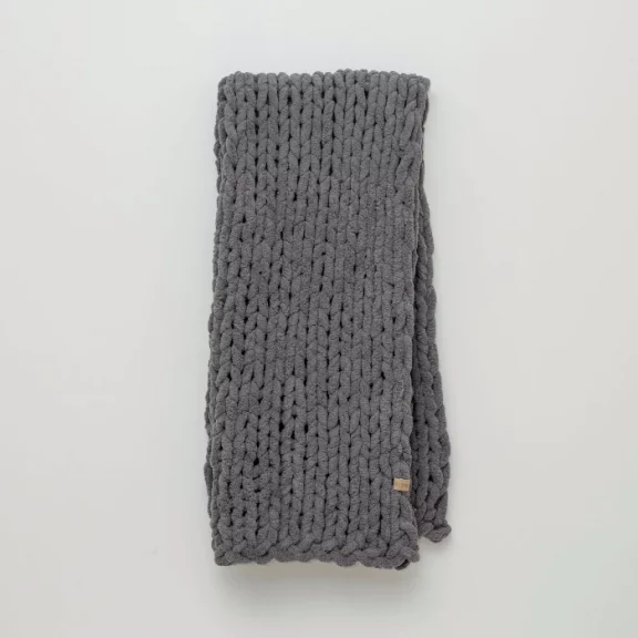 BIG LOViE Infinite Chunky Knit Blanket - Slate